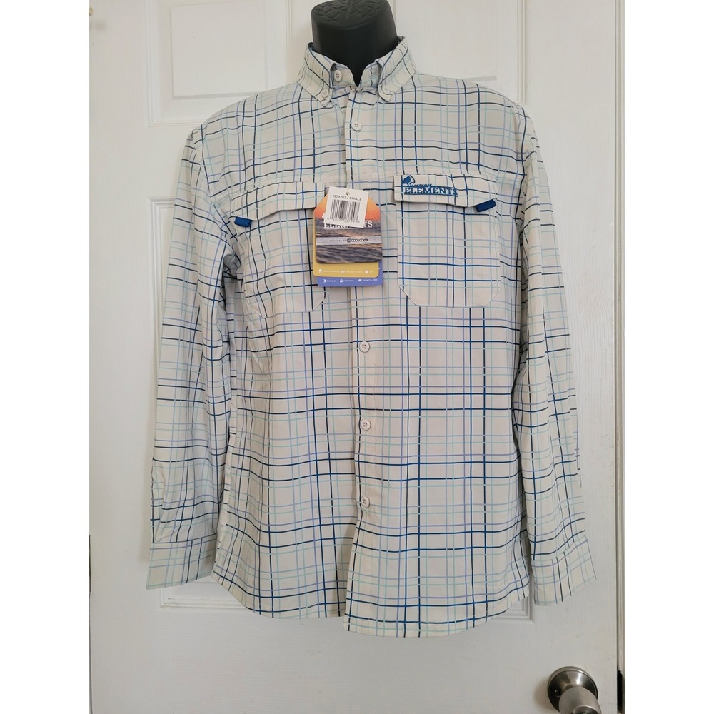 Mossy Oak Elements Roll Tab Long Sleeve Button Down Shirt CoolCore Men Small NWT